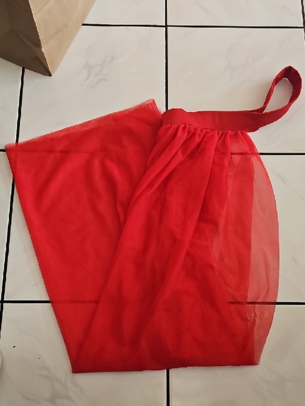 Red Lace Ruffled Bodysuit - Picture 2 of 8